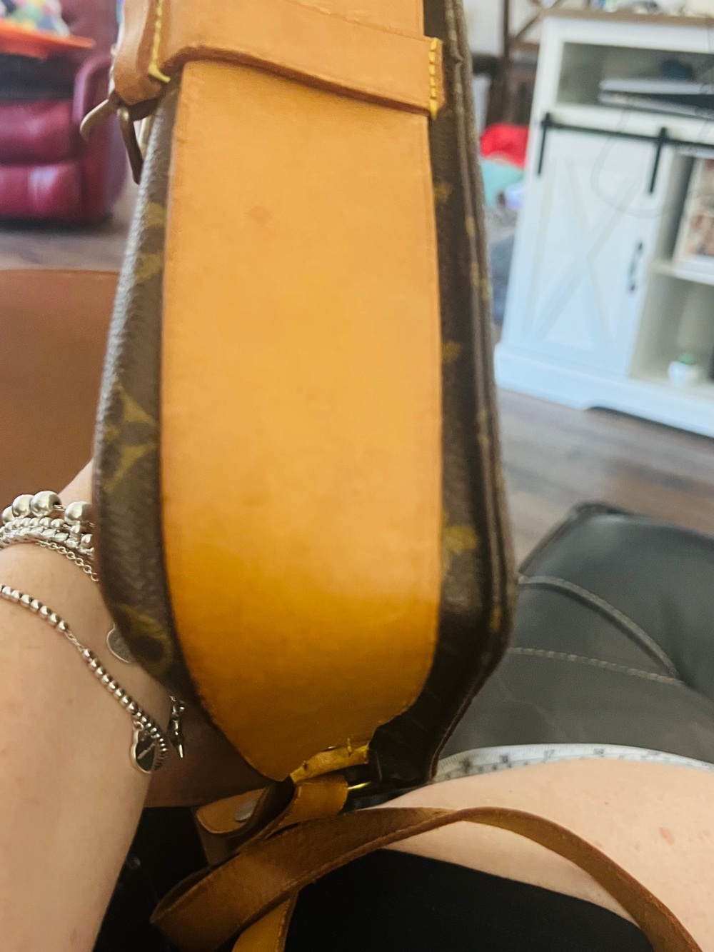 Vintage Louis Vuitton Cartouchière MM Monogram Crossbody Shoulder repaired - Picture 13 of 16